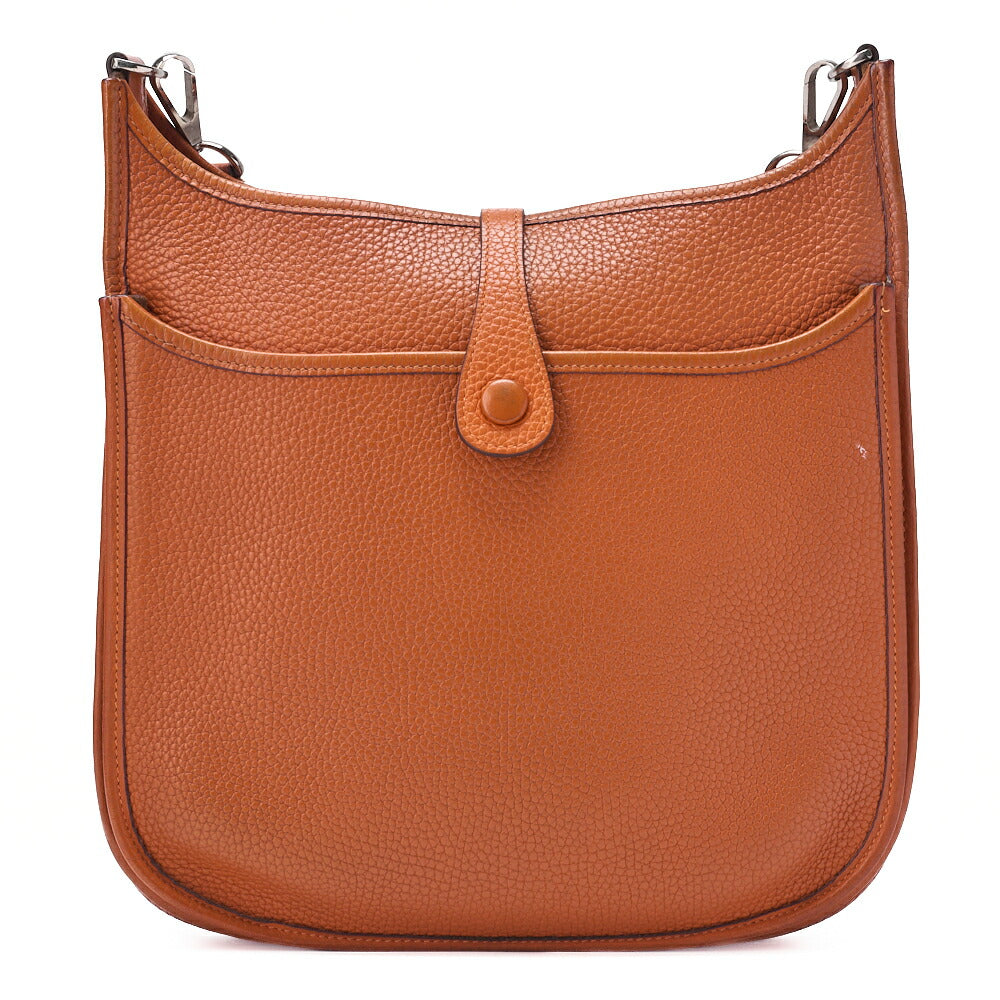 HERMES Evelyn PM Shoulder Bag Trion Clemence Orange Silver-Tone Hardware, Pre-Owned