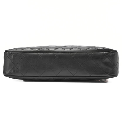 CHANEL Chain Shoulder Bag Matelasse Calfskin Black Gold-Tone Hardware, Pre-Owned