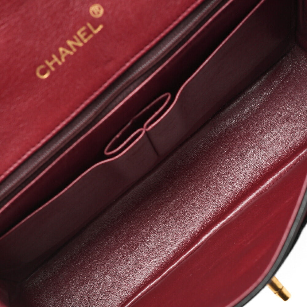 CHANEL Matelasse Turnlock Design Flap Chain Shoulder Bag Lambskin Black Gold-Tone Hardware, Pre-Owned