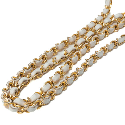CHANEL Chain Shoulder Bag Mini Matrass? 18cm Lambskin White Single Flap Turnlock Gold-Tone Hardware, Pre-Owned