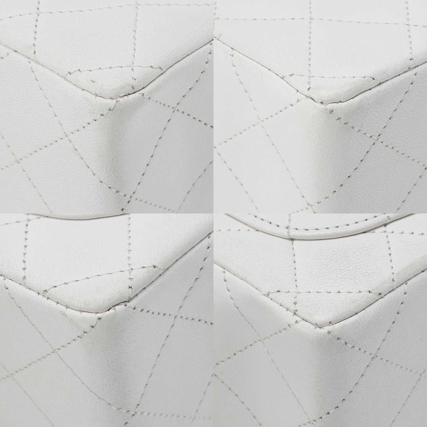 CHANEL Chain Shoulder Bag Mini Matrass? 18cm Lambskin White Single Flap Turnlock Gold-Tone Hardware, Pre-Owned