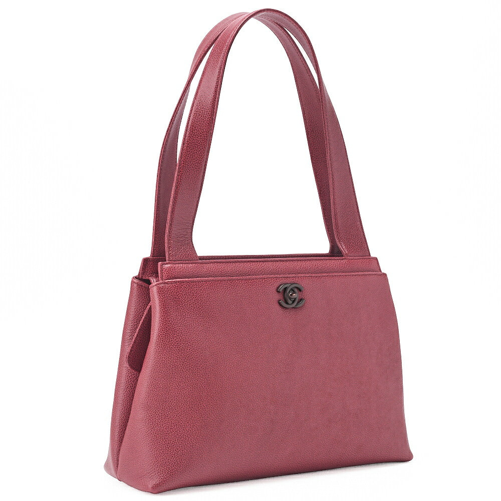 CHANEL Handbag Kelly Shape Caviar Skin Bolt black-Tone Hardware, Pre-Owned