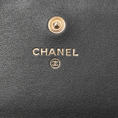 CHANEL Shoulder Bag Waist Bag Mini Size Boy Chanel Caviar Skin Black Gold-Tone Hardware, Pre-Owned