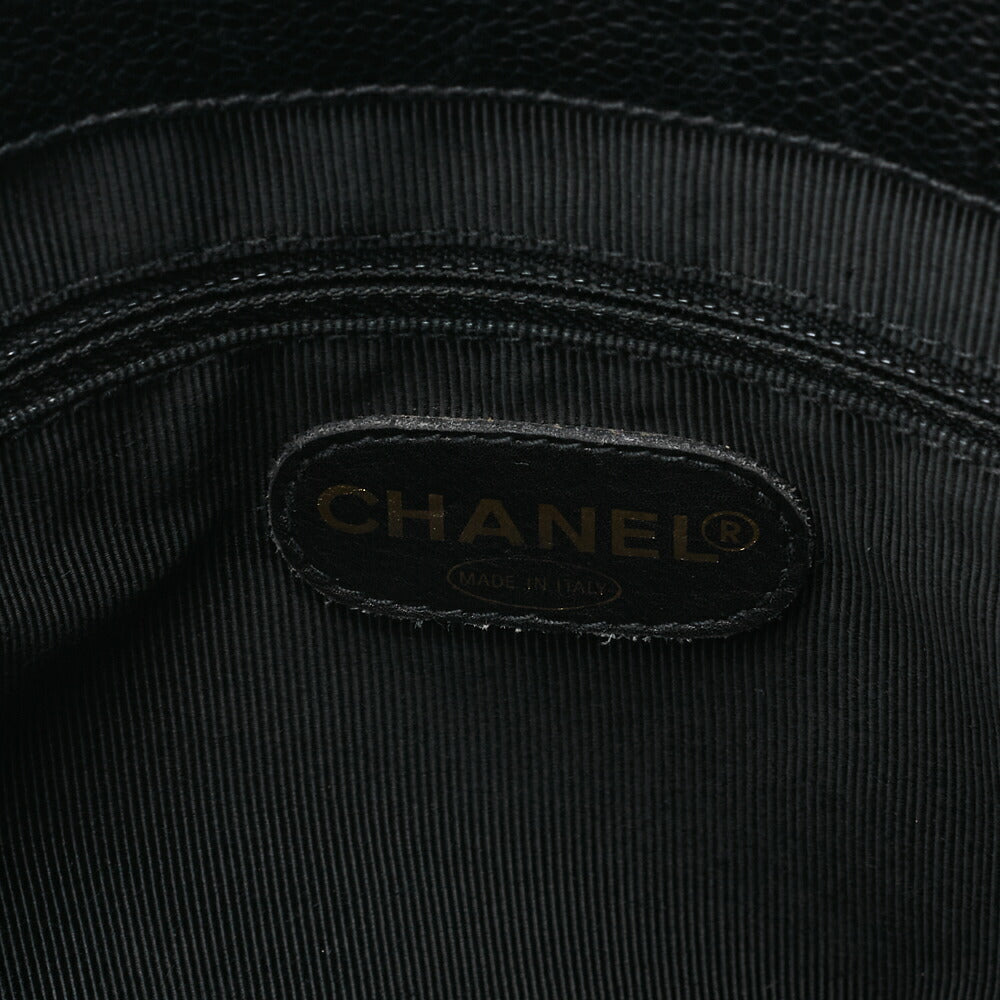 CHANEL Matlasse Outside Flap Shoulder Bag Caviar Skin Black (Gold Fittings) Women's Bag High Brand [Used] [Free Shipping]