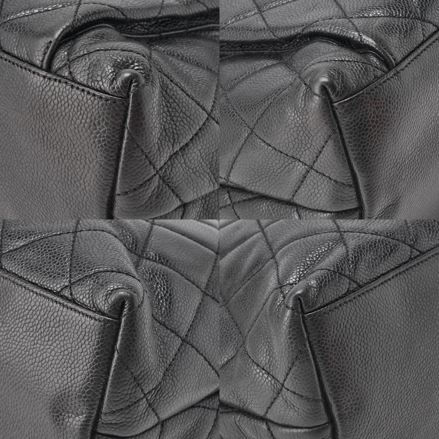 CHANEL Matlasse Outside Flap Shoulder Bag Caviar Skin Black (Gold Fittings) Women's Bag High Brand [Used] [Free Shipping]