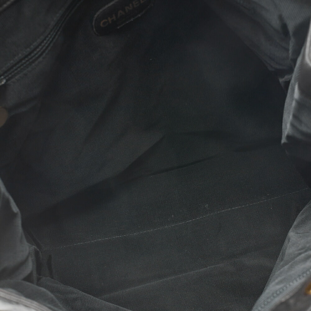 CHANEL Shoulder Bag Coco Mark Lambskin Black Large Size Gold-Tone Hardware, Pre-Owned