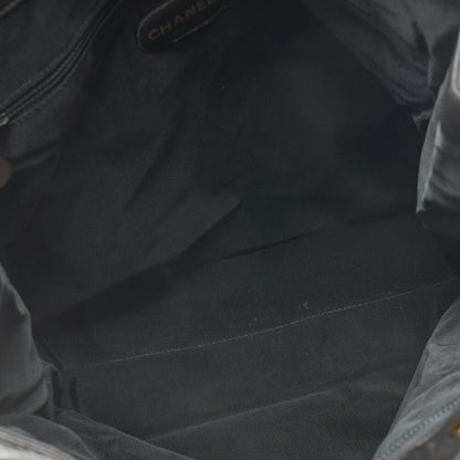 CHANEL Shoulder Bag Coco Mark Lambskin Black Large Size Gold-Tone Hardware, Pre-Owned