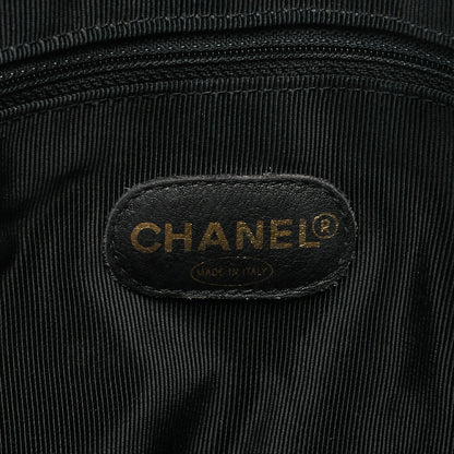 CHANEL Shoulder Bag Coco Mark Lambskin Black Large Size Gold-Tone Hardware, Pre-Owned