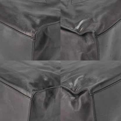 CHANEL Shoulder Bag Coco Mark Lambskin Black Large Size Gold-Tone Hardware, Pre-Owned