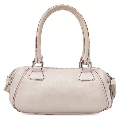 CHANEL Tote Bag Logo Fringe Leather White Silver-Tone Hardware, Pre-Owned