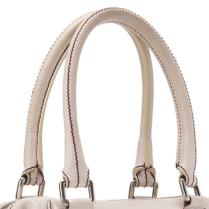 CHANEL Tote Bag Logo Fringe Leather White Silver-Tone Hardware, Pre-Owned