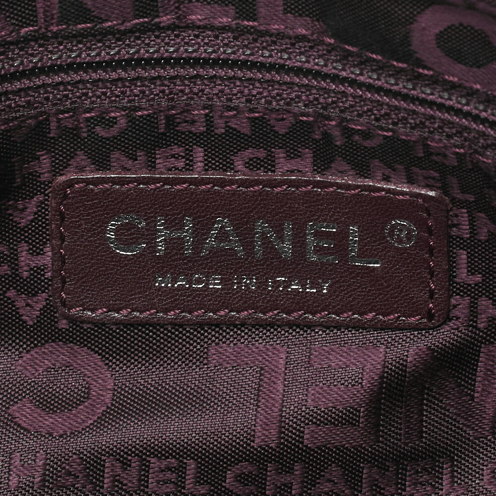 CHANEL Tote Bag Logo Fringe Leather White Silver-Tone Hardware, Pre-Owned