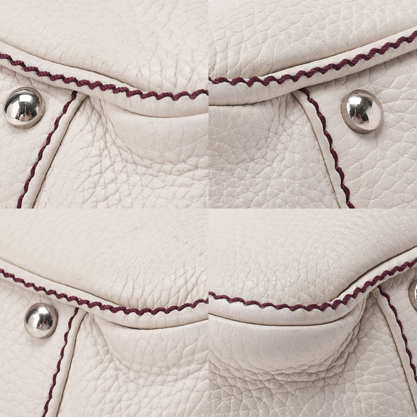 CHANEL Tote Bag Logo Fringe Leather White Silver-Tone Hardware, Pre-Owned