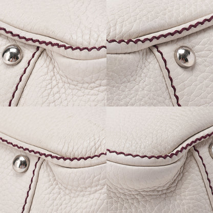 CHANEL Tote Bag Logo Fringe Leather White Silver-Tone Hardware, Pre-Owned