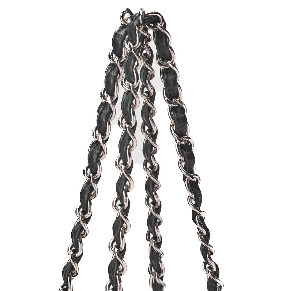 CHANEL Ultra Stitch Coco Mark Chain Shoulder Bag 2way Vintage Calf Black Silver-Tone Hardware, Pre-Owned