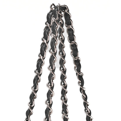 CHANEL Ultra Stitch Coco Mark Chain Shoulder Bag 2way Vintage Calf Black Silver-Tone Hardware, Pre-Owned