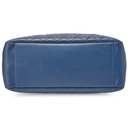 CHANEL Shoulder Bag Tote Bag Matelasse Caviar Skin Cocomark GST Double Chain Tote Navy Silver-Tone Hardware, Pre-Owned
