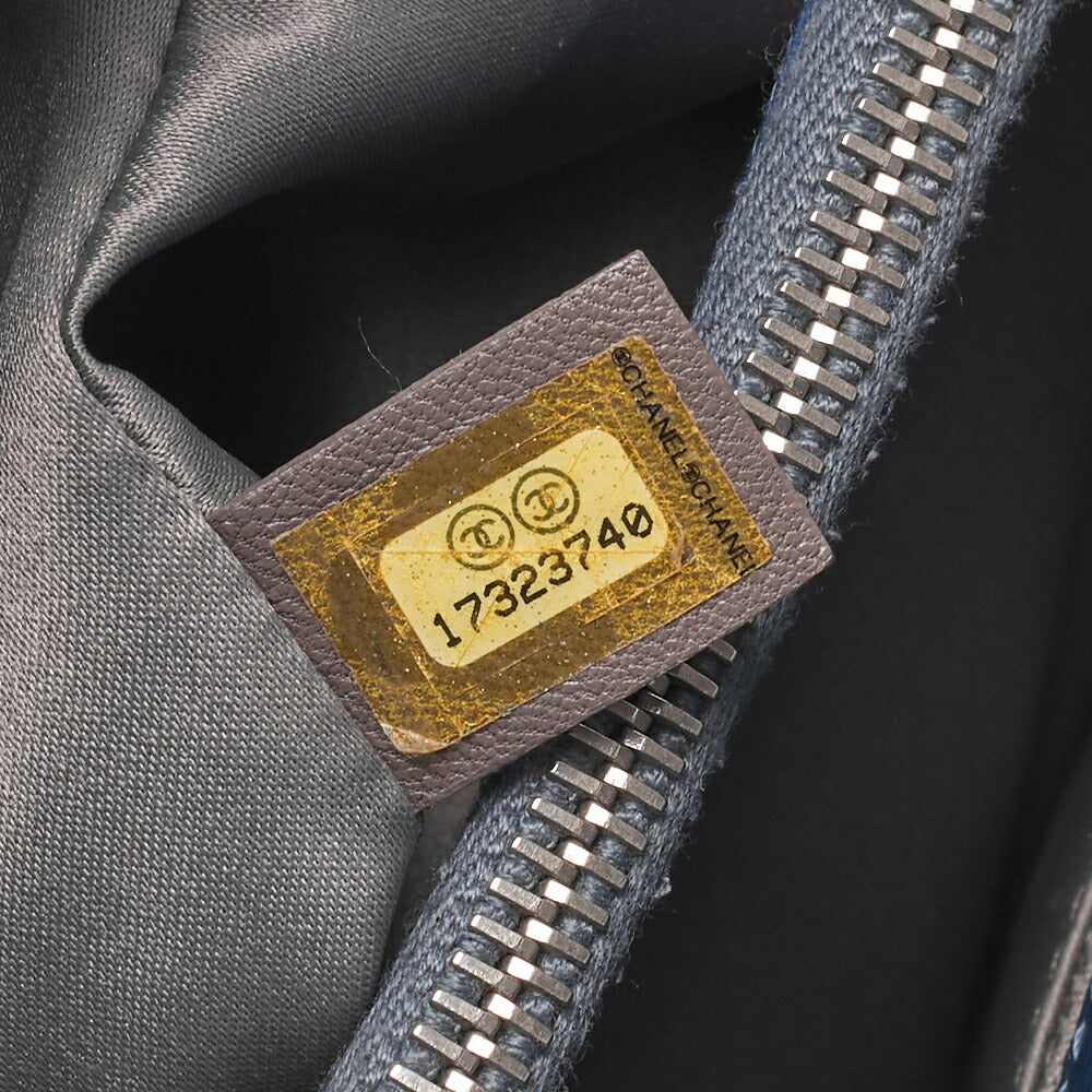 CHANEL Shoulder Bag Tote Bag Matelasse Caviar Skin Cocomark GST Double Chain Tote Navy Silver-Tone Hardware, Pre-Owned