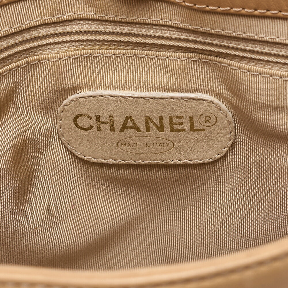 CHANEL Chain Tote Bag Coco Mark Tortoiseshell Plastic Chain Shoulder Beige Gold-Tone Hardware, Pre-Owned