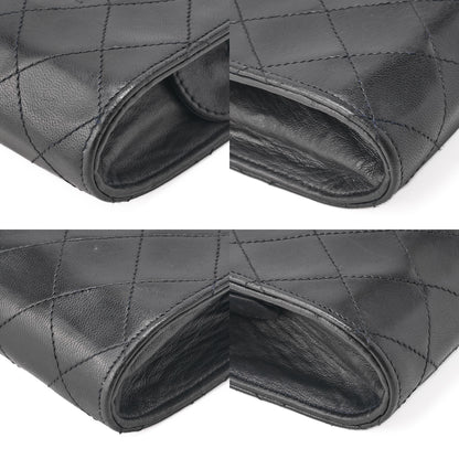 CHANEL Chain Shoulder Bag Bicolore Push Lock Matlasse Lambskin Black Gold-Tone Hardware, Pre-Owned