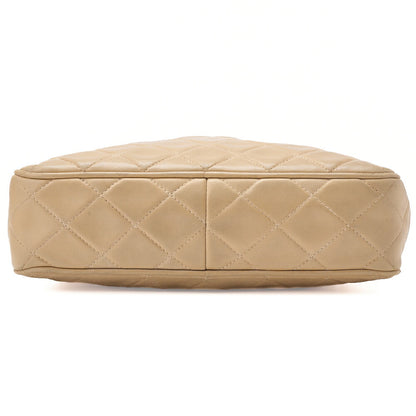 CHANEL Matelasse Coco Mark with Fringe Bijou Chain Shoulder Lambskin Beige Gold-Tone Hardware, Pre-Owned