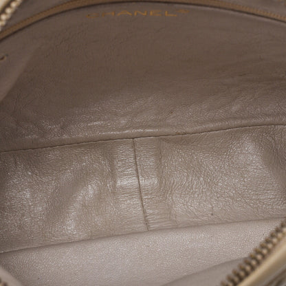 CHANEL Matelasse Coco Mark with Fringe Bijou Chain Shoulder Lambskin Beige Gold-Tone Hardware, Pre-Owned