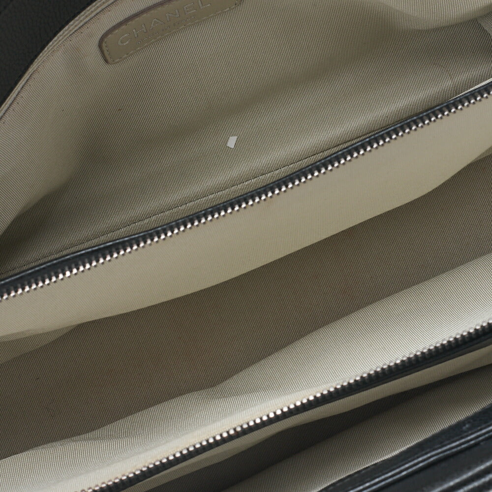 CHANEL Matelasse Coco Mark Chain Shoulder Caviar Skin Black Silver-Tone Hardware, Pre-Owned