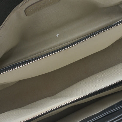 CHANEL Matelasse Coco Mark Chain Shoulder Caviar Skin Black Silver-Tone Hardware, Pre-Owned