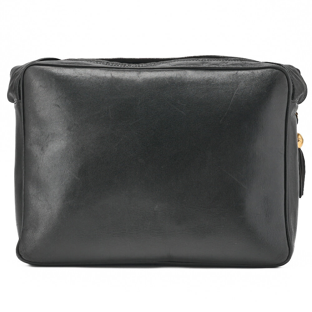 CHANEL Shoulder Bag Triple Coco Lambskin Black Gold-Tone Hardware, Pre-Owned