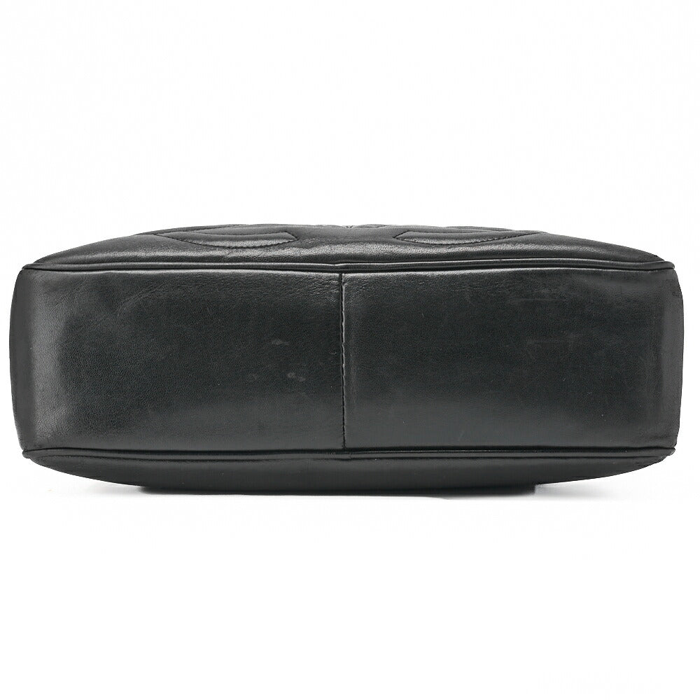 CHANEL Shoulder Bag Triple Coco Lambskin Black Gold-Tone Hardware, Pre-Owned