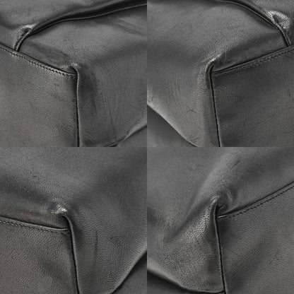 CHANEL Outside Flap Double Chain Shoulder Turnlock Lambskin Black Gold-Tone Hardware, Pre-Owned