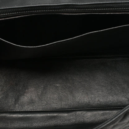 CHANEL Chain Shoulder Bag Deca Matelasse Single Flap Chain Shoulder Caviar Skin Black Silver-Tone Hardware, Pre-Owned