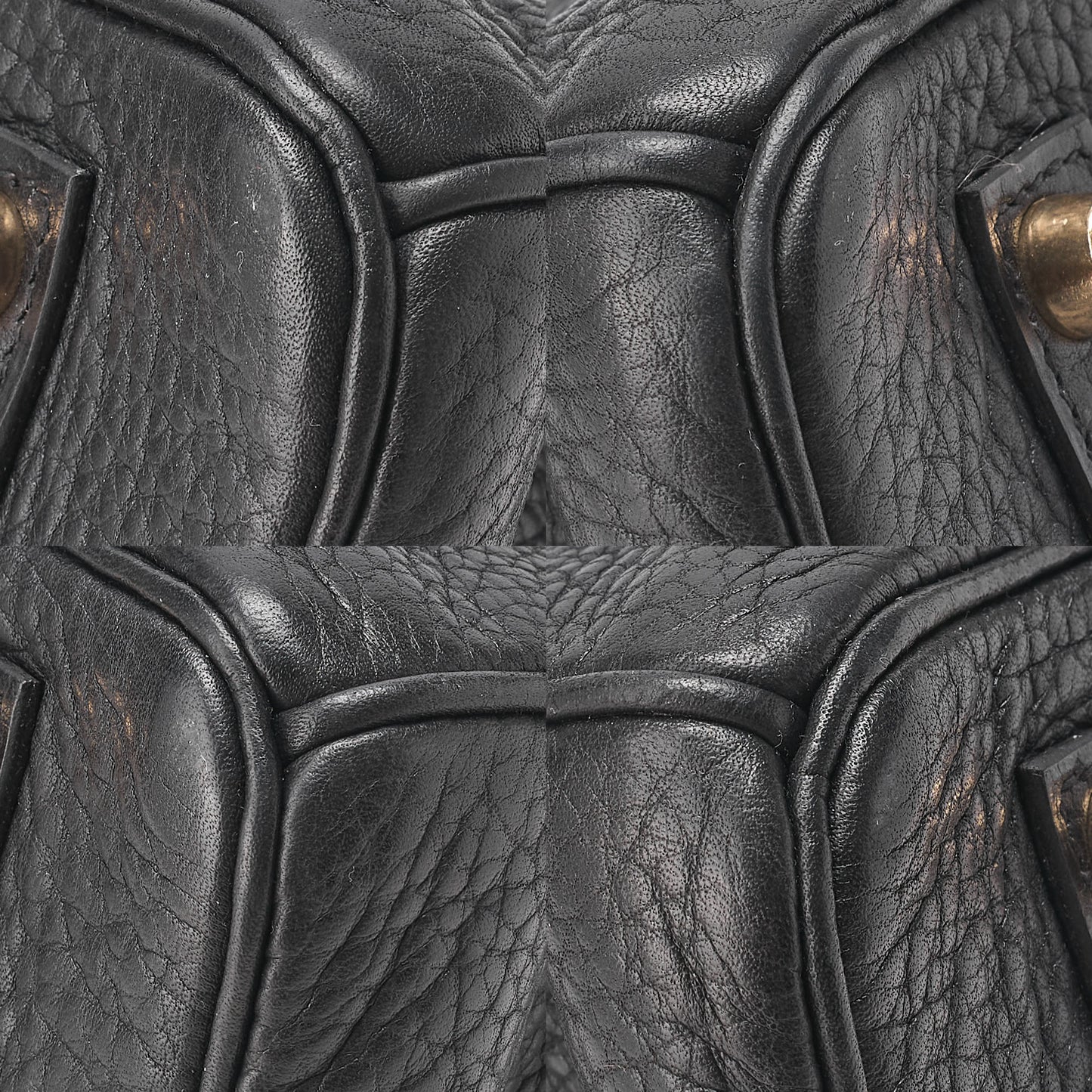 HERMES Birkin 35 Handbag Fjord Black Black Gold-Tone Hardware, Pre-Owned