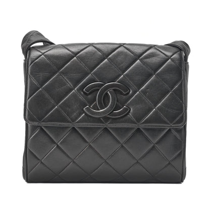 CHANEL One Shoulder Bag Matelasse Cocomark Black Gold-Tone Hardware, Pre-Owned