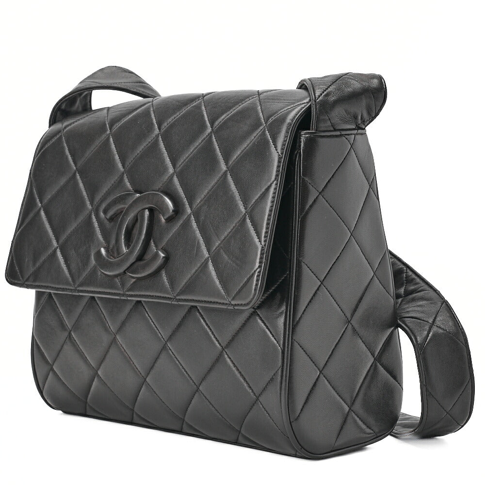 CHANEL One Shoulder Bag Matelasse Cocomark Black Gold-Tone Hardware, Pre-Owned