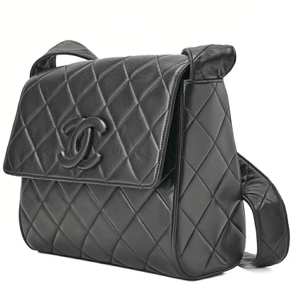 CHANEL One Shoulder Bag Matelasse Cocomark Black Gold-Tone Hardware, Pre-Owned