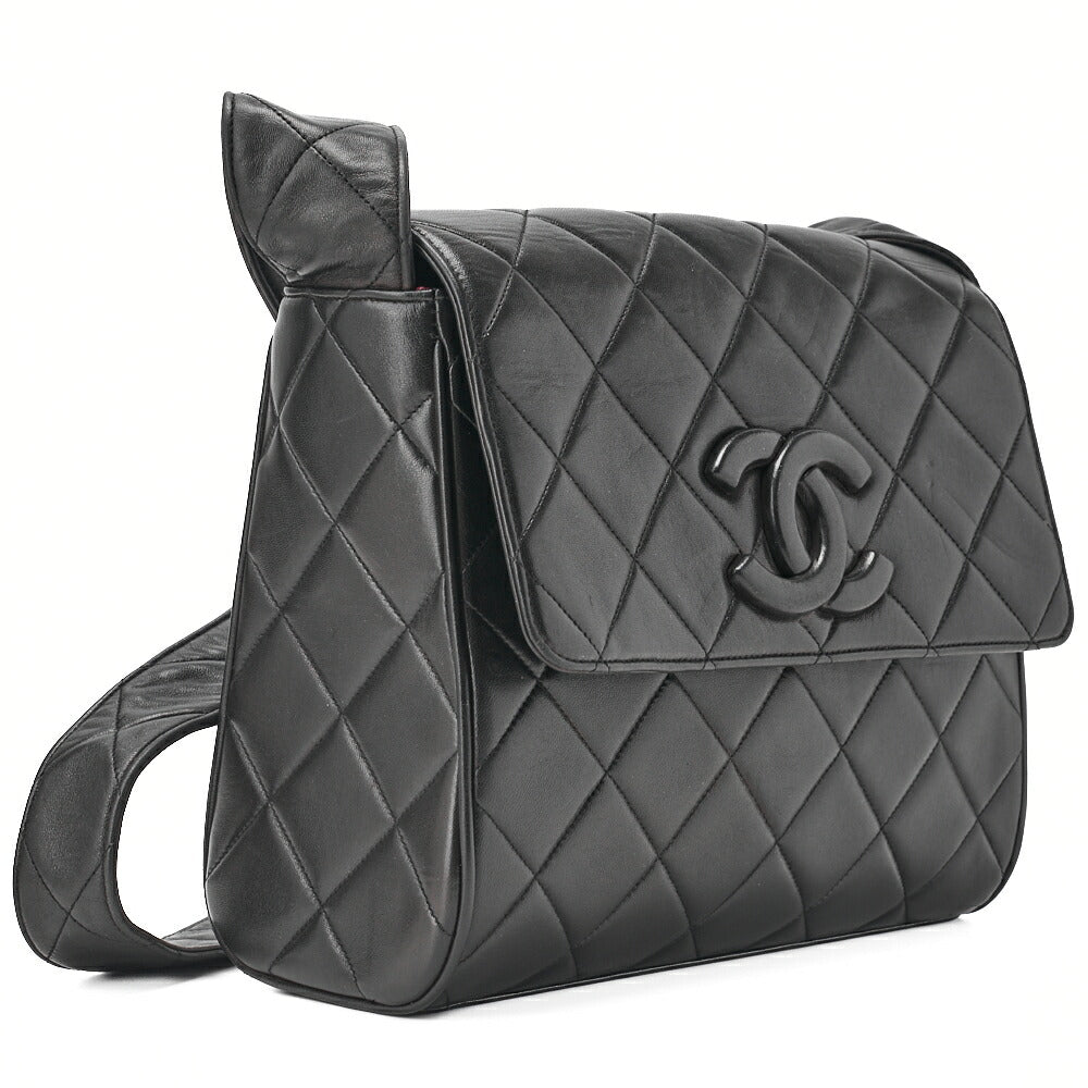 CHANEL One Shoulder Bag Matelasse Cocomark Black Gold-Tone Hardware, Pre-Owned