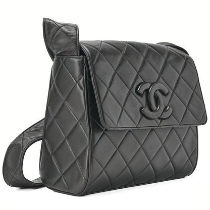 CHANEL One Shoulder Bag Matelasse Cocomark Black Gold-Tone Hardware, Pre-Owned