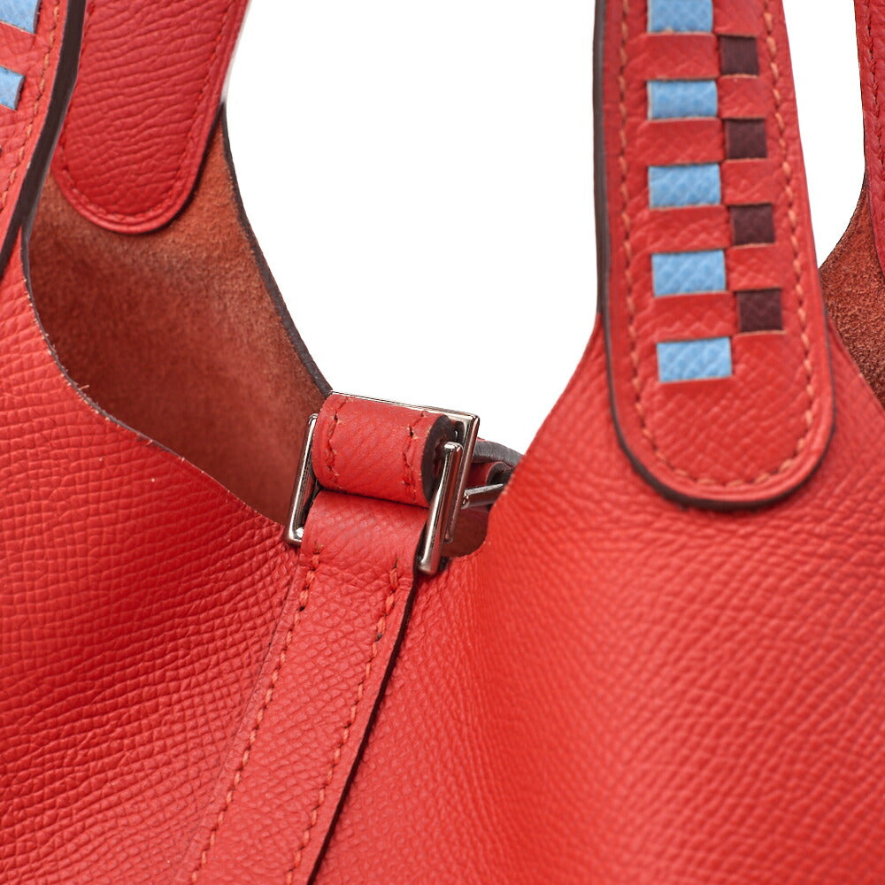 HERMES Picotan Lock PM Handbag Epson Rose Jaipur Silver-Tone Hardware, Pre-Owned