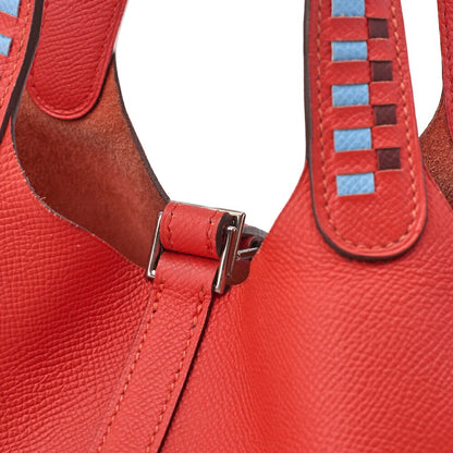 HERMES Picotan Lock PM Handbag Epson Rose Jaipur Silver-Tone Hardware, Pre-Owned