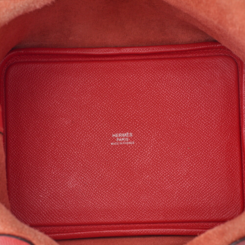 HERMES Picotan Lock PM Handbag Epson Rose Jaipur Silver-Tone Hardware, Pre-Owned