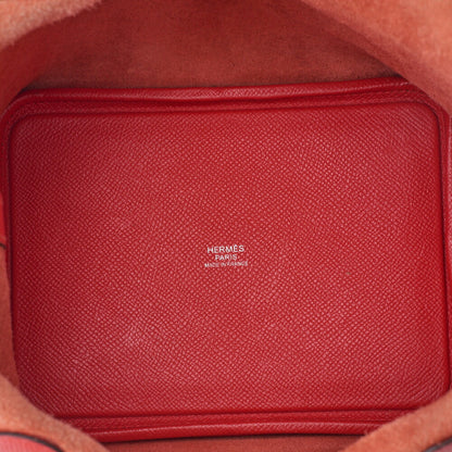 HERMES Picotan Lock PM Handbag Epson Rose Jaipur Silver-Tone Hardware, Pre-Owned