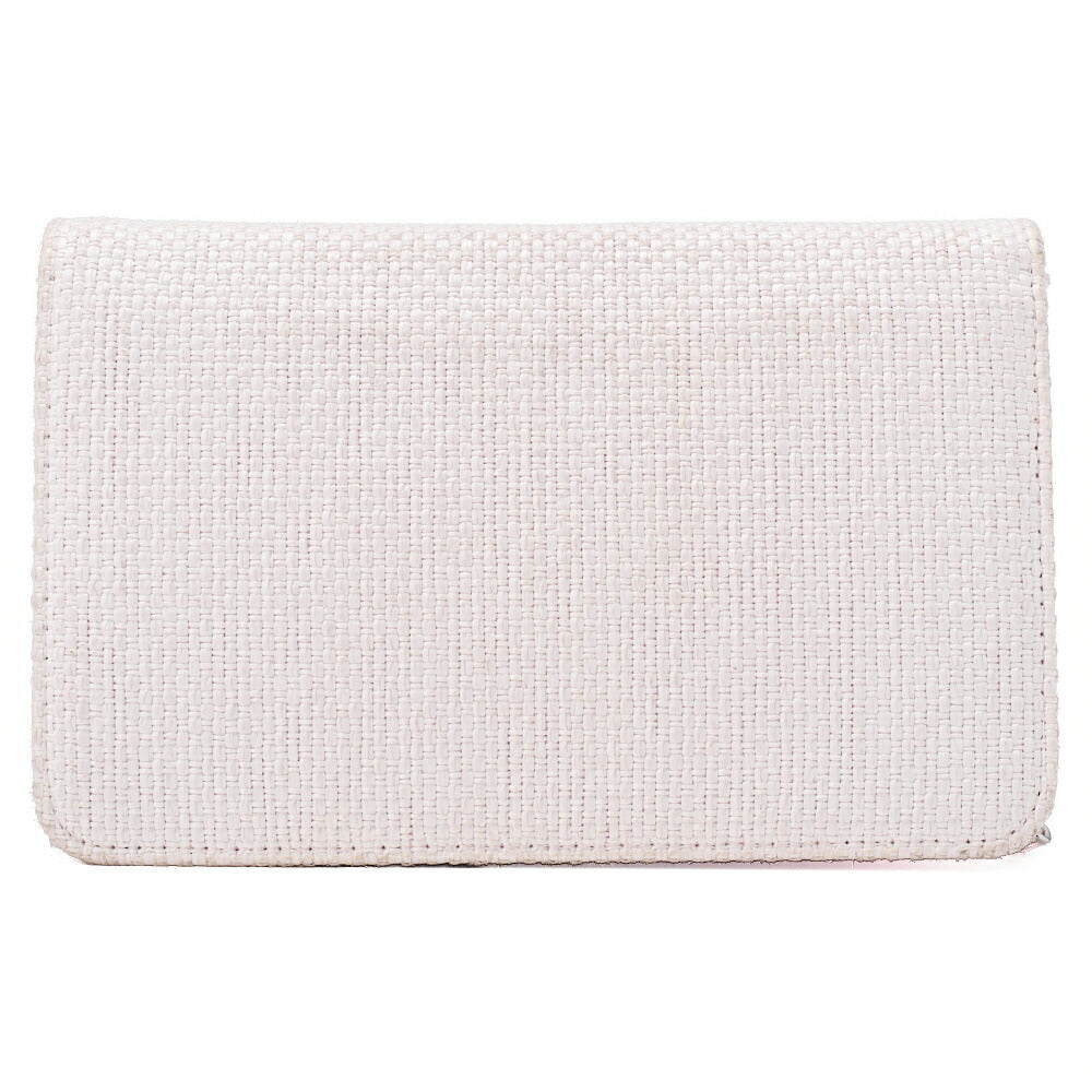 CHANEL Deauville Chain Wallet Straw x Lambskin Pink Silver-Tone Hardware, Pre-Owned