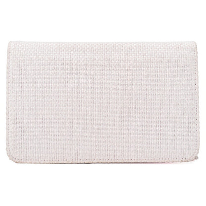 CHANEL Deauville Chain Wallet Straw x Lambskin Pink Silver-Tone Hardware, Pre-Owned