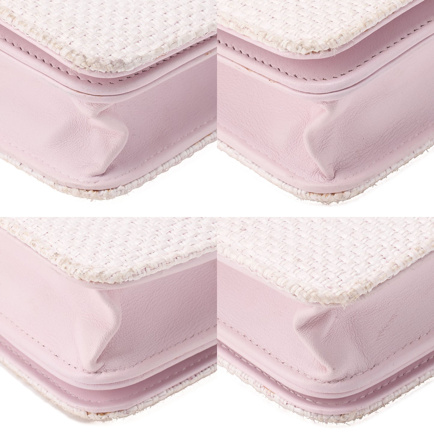 CHANEL Deauville Chain Wallet Straw x Lambskin Pink Silver-Tone Hardware, Pre-Owned