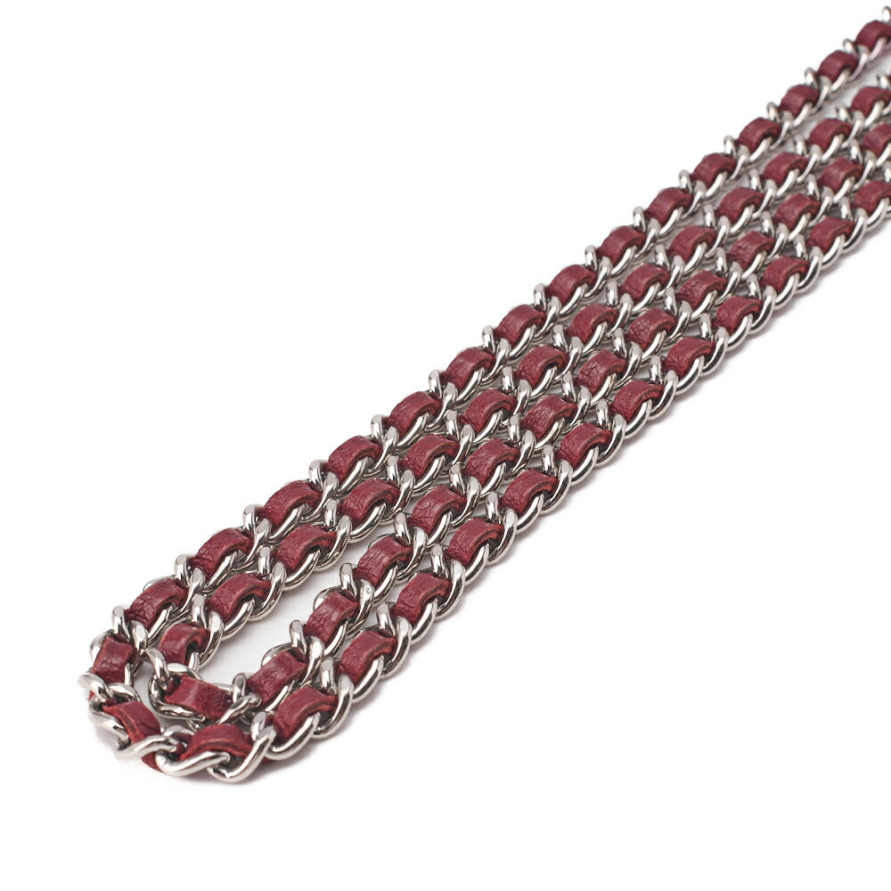 CHANEL Matelasse Chain Wallet Lambskin Red Silver-Tone Hardware, Pre-Owned