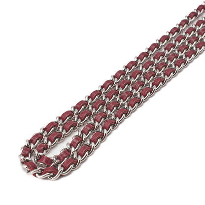 CHANEL Matelasse Chain Wallet Lambskin Red Silver-Tone Hardware, Pre-Owned