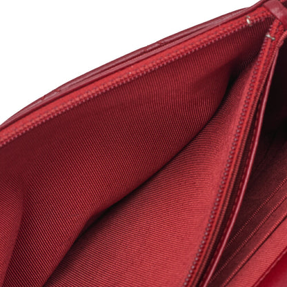 CHANEL Matelasse Chain Wallet Lambskin Red Silver-Tone Hardware, Pre-Owned