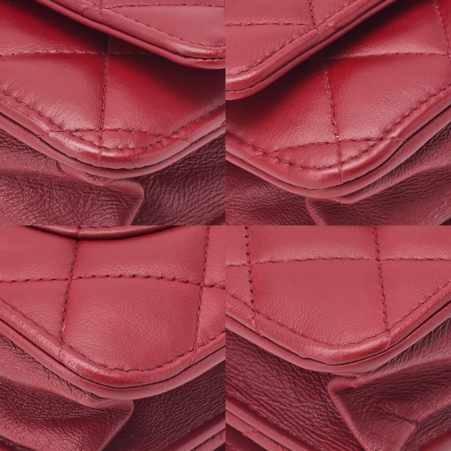 CHANEL Matelasse Chain Wallet Lambskin Red Silver-Tone Hardware, Pre-Owned