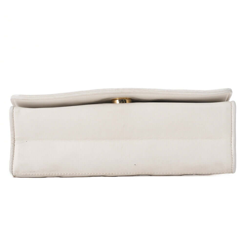 CHANEL Chain Shoulder Matelasse Coco Mark Fringe Lambskin White Gold-Tone Hardware, Pre-Owned